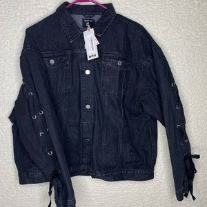 Black acid wash Demin jacket